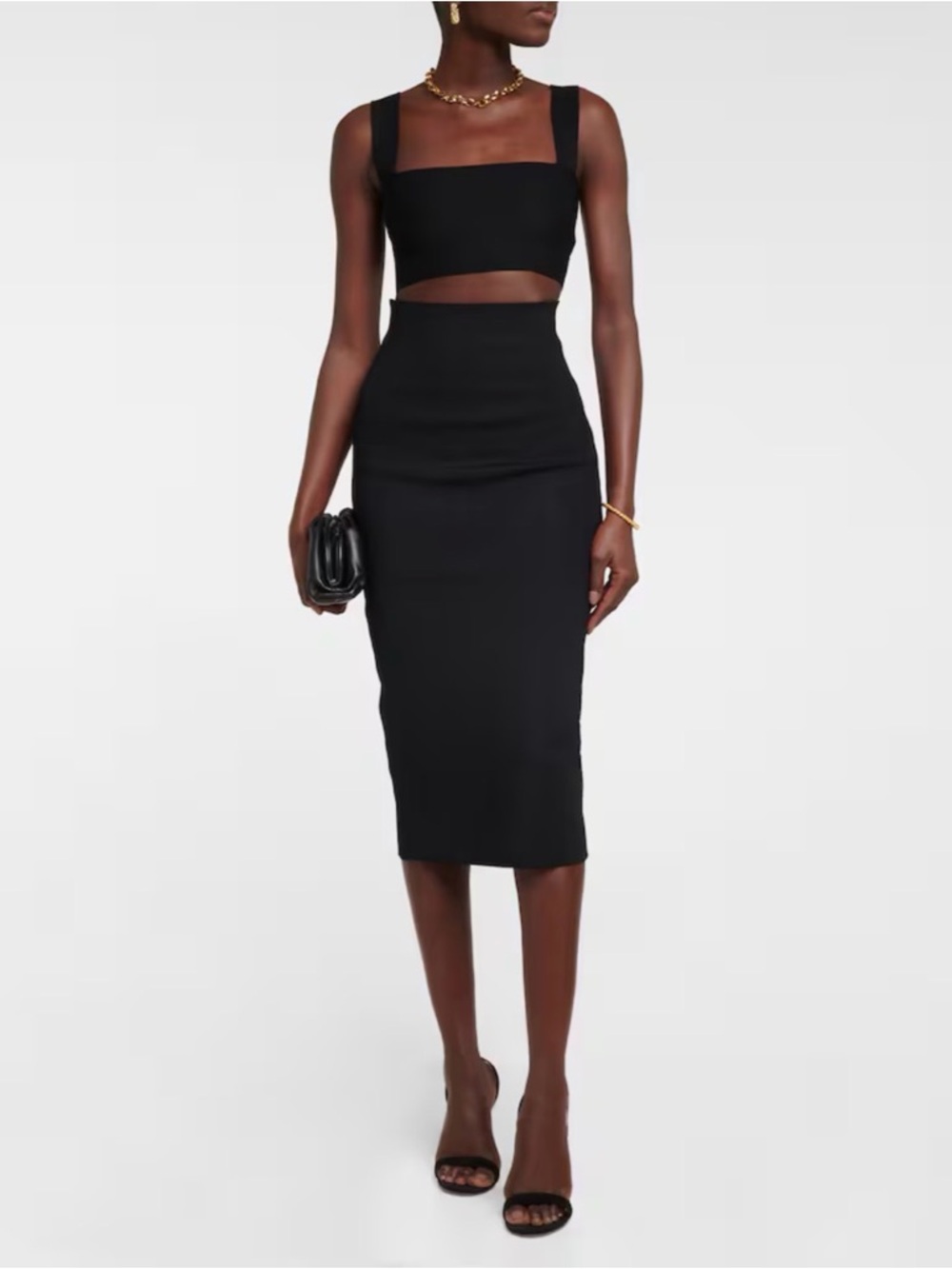 NWT Victoria Beckham VB Body ultra high-rise knit midi skirt